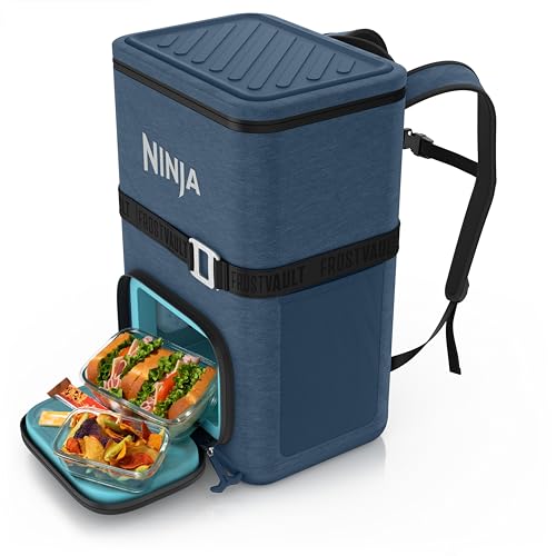 Image of Ninja FrostVault Go Can Soft Cooler, 24 /36 Can, Leak Proof, Built-In Cup Holder, 2 Ice Packs & Dry Storage Drawer, Polyester Insulation, Hiking, Camping, Picnic
