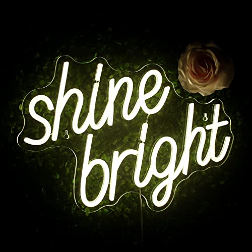 Image of LooKLight Shine Bright Neon Sign,Warm White Neon sign Neon Light Sign,Led Signs for Wall,Neon Signs for Wall Decor,USB Led Neon Signs Wedding For Bar Party Home Bedroom Wall,Bedroom Club