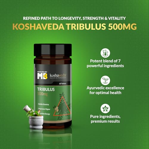 Image of MuscleBlaze Koshaveda Tribulus 500mg (60 Tablets) | Ayurveda for Performance