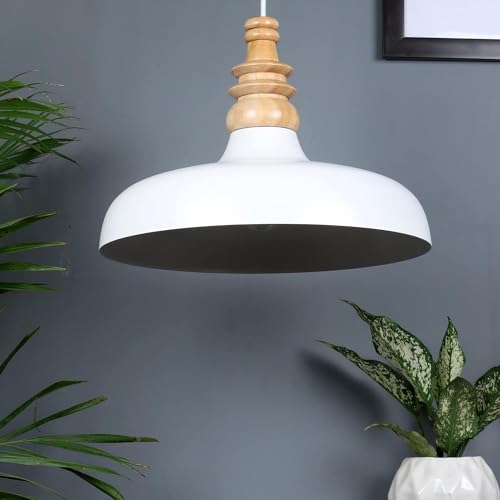 Image of MONI Lights Modern Aluminium White Hanging Pendant Ceiling Lamp for Living Room, Dining Area, Kitchen & Bedroom - Stylish Decorative Hanging Light Fixture (Pack of 1)