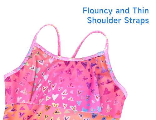 Girls Tankini Swimsuit 2-Piece Ruffle Bathing Suits UPF50+ Kids Beach Sport Swimwear Sets3