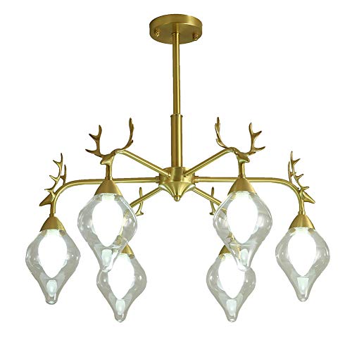 Lustre en bois de cerf LiChA pour éclairage îlot de cuisine