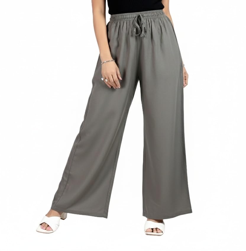Image of BENKILS Women's Cotton Reyon Regular Fit Palazzo Pants - Available Size - M to 6XL