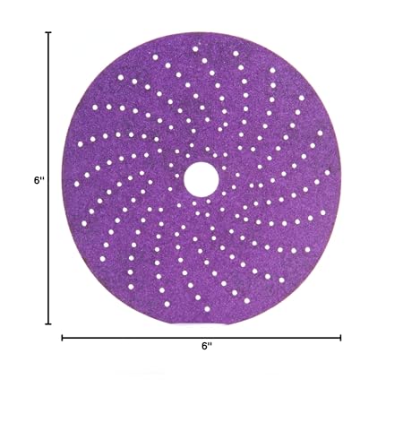 Image of 3M Cubitron II Hookit Clean Sanding Abrasive Disc 31372, 6 in, 220+ Grade, Virtually Dust-Free, High Performance, Long Lasting, Multi-Hole Pattern, Feather Edging, Stock Removal 50 Count (Pack of 4)