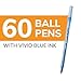 BIC Round Stic Xtra Life Ballpoint Pen with 1.0 mm Medium Point and Consistent Ink Flow, 60-Count in Blue Ink