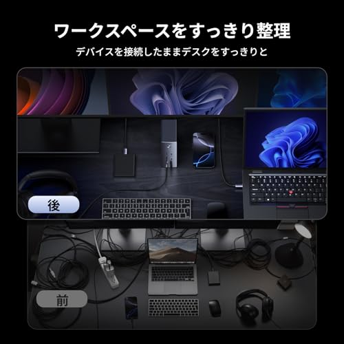 undefined UGREEN Revodok Pro 314 USB-C ドッキングステーション 3画面対応 2つのHDMI & DP搭載 14-in-1【HDMI 4K/60Hz・DP 8K・100W PD充電・10Gbps高速転送・RJ45有線LAN・SD/TF対応】 Windows ノートPC/MacBook対応 の商品画像 6