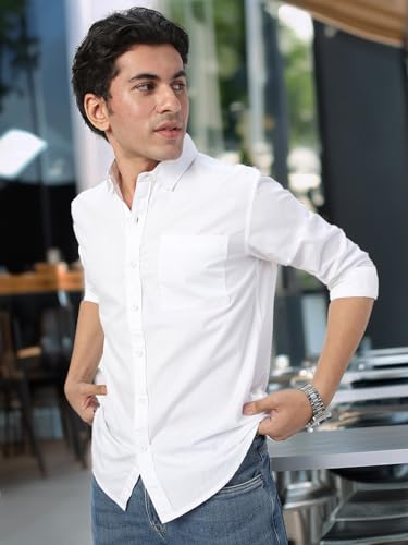 Image of Urbano Fashion Men's Cotton Full Sleeve Regular Fit Casual Solid Shirt