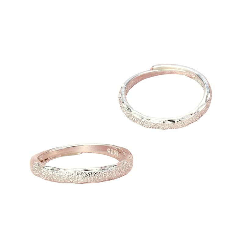 salty Couple Rings | Circle Shimmer Him & Her Adjustable Ring | Couple's Jewelry | Anniversary, Engagement, Birthday & Everyday Wear Gift-picture-40
