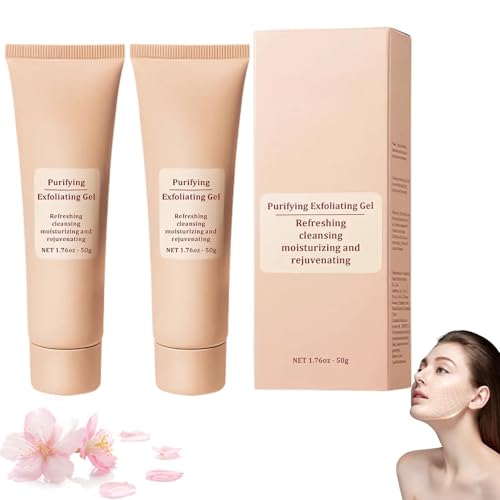 QUARXERY Purifying Exfoliating Gel, Moisturizing Cleanses Skin Give, Deep Cleansing Face and Body Exfoliating Scrub Gel, Gentle Exfoliating Facial Cleanser for Various Skin Types (2PCS)