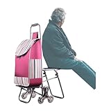 Carrito de comestibles plegable con ruedas, carrito de compras plegable para escaleras de comestibles y comodidad, carrito portátil ligero con bolsas para un fácil transporte