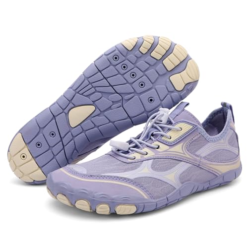 Image of UBFEN Water Shoes for Men Women Quick Dry Swim Aqua Socks | Lightweight Barefoot-style Fit, Rubber Sole, Hiking, Fishing, Kayaking, Beach, Pool, Boating, Diving And Water-to-land Wear