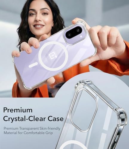 Image of Jkobi Shockproof Crystal-Clear Back Cover for OnePlus 15R (Magsafe Wireless Support | Drop & Camera Protection | Hard Polycarbonate)