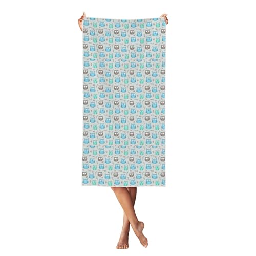 Xiso Ver Owl Print Microfiber Bath Towel Luxury Bath Sheet 27.5" x 55" Highly Absorbent So