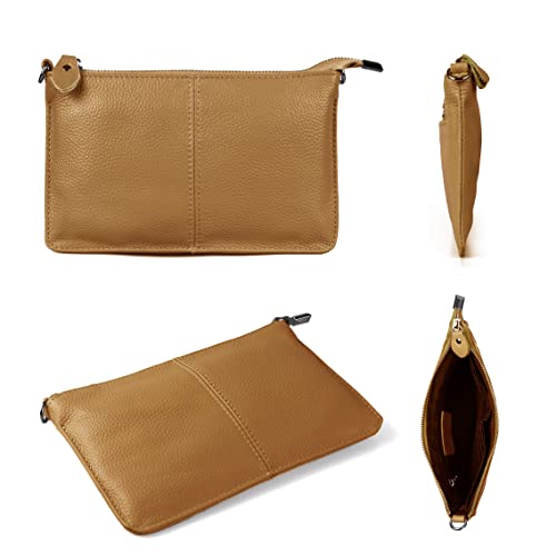 Image of befen Genuine Leather Wristlet Clutch Wallet Purses Small Crossbody Bags for Women with RFID Blocking Card Slots