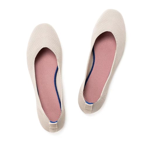 Image of Frank Mully Women's Ballet Flat Shoes Knit Dress Shoes Round Toe Slip On Ballerina Flats for Woman Low Wedge Comfort Soft
