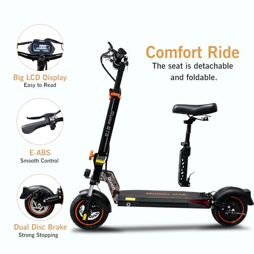 Image of Fast Electric Scooter Adults, 1200W /5600W Off Road E Scooter, 35 /50 Miles Long Range, 35 /50 MPH Top Speed, 10 /11 inch Tires, Foldable Kick Scooter for Adults and Teens with Dual Suspension