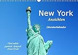 New York Ansichten - Literaturkalender (Wandkalender 2022 DIN A3 quer)