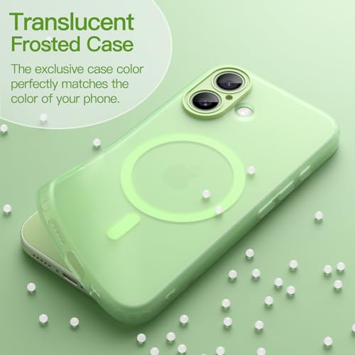 Image of JETech Magnetic Matte Case for iPhone 17, Sage | Compatible with MagSafe, Translucent Frosted Soft TPU Cover, Anti-Yellowing, Anti-Fingerprint, Shockproof