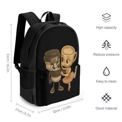 Capuccino-Assassino Merch Backpack With Pocket Italian-Brainrot Meme Travel Backpack 42x30.5cm2