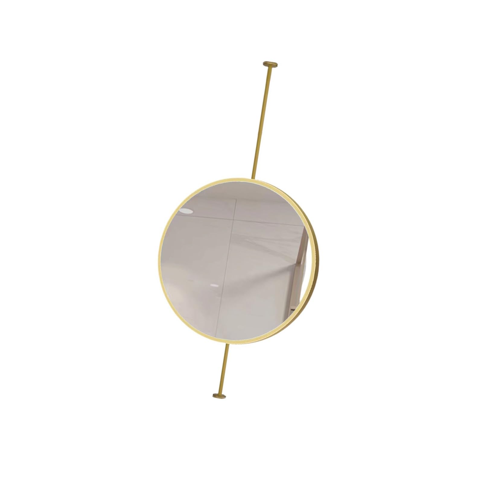 ITOSUI Ceiling Mounted Round Hanging Rod Mirror,Home or Hotel Bathroom Vanity Mirror,for Cloakroom Washrooms Apartment Living Room(Color 1,40x40cm)