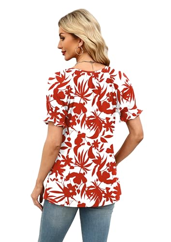 Image of WIHOLL Womens Short Sleeve Square Neck Summer Tops Dressy Casual Blouses Trendy Clothes 2026