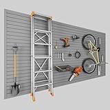 Ginchain 4 x 8 FT Slatwall Panel Garage Wall Organizer, Heavy Duty Slat Wall Paneling Sheets, Interlocking PVC Panels, Garage Slatwall for Tool Organization Mounted Storage Systems
