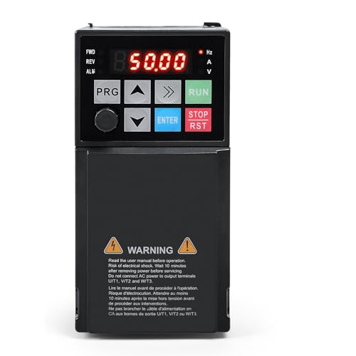 DEWIN Controlador de Frecuencia Variable, 1.5kW 220V Entrada Monofásica,Salida Trifásica.Variador de Frecuencia VFD Inversor Controlador de Velocidad del Motor (Modelo de fábrica:MS500-2S-1.5G)