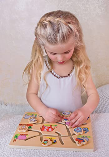 Bino world of toys Zuordnungsspiel Findest du den passenden Kopf? Spielzeug für Kinder ab 10 Monate, Kinderspielzeug (Spiel für Kinder, Thema: Bauernhof, Förderung von Motorik & Kreativität), Mehrfarbig