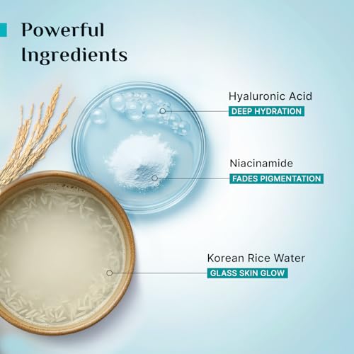 Image of Pilgrim Korean Rice Water Hydra Glow Gel Face Wash for Hydrated Glowing Skin | With 2% Niacinamide for Dark Spots, Hyaluronic Acid for Deep Hydration | Gentle Cleanse | For All Skin Type | 50 ml
