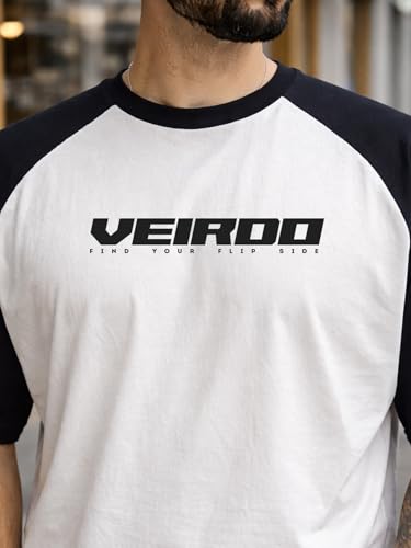 Image of Veirdo Men's 100% Pure Cotton Half Sleeve Plus Size Printed T-Shirt with Raglan Sleeve Stylish Comfortable & Durable Tees (Sizes: 2XL to 5XL)