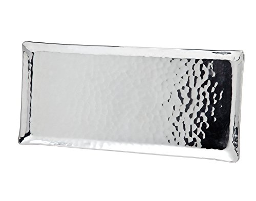 Godinger Hammered Rectangular Tray, 11-Inch by 5-Inch