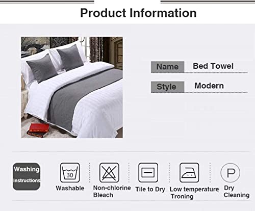 Beautymisc Bed Runner Scarf Modern Hotel Bedding Protection Luxury Solid Color Tassel Bedspreads Decoration No Fading Towel Flag For Queen,Double,Single,King Size Bed, Blue, 50X240Cm（For 1.8M Bed） #TOP3