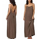 Aomig Vestidos Verano Mujer Tirantes, Vestido Camisola sin Espalda para Mujer, Vestidos Playa Mujer, Estilo Bohemio, Ideal para la Playa y las Vacaciones, L