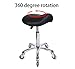 Saddle Stool Rolling Ergonomic Swivel Chair for Dental Office Massage Clinic Spa Salon,Adjustable Hydraulic Stool with Wheels (without Backrest, Black)