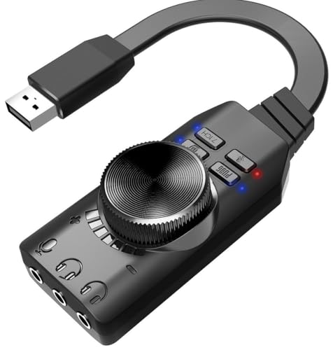 A4677 USB 2.0 Harici Ses Kartı, 7.1 Kanal, 3.5 mm Mikrofon ve Kulaklık Jakları, PC ve Laptop için