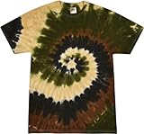 Colortone 100% Cotton Tie Dye T-Shirt for Women and Men, 5X-Large, Camo Swirl