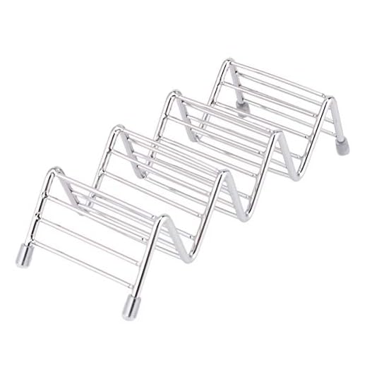 DOITOOL Stainless Steel Taco Holder 3 Grids Taco Stand Tray for Home Kitchen Restaurant