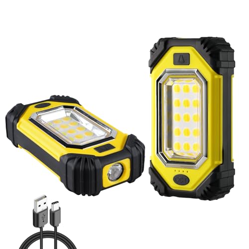 Napatyre Foco de Trabajo Recargable, 8000mAh Foco LED Bateria con Imanes y Gancho, Power Bank, 6 Modos Luz de Trabajo Portátil para Camping Pesca Emergencias Garaje Taller
