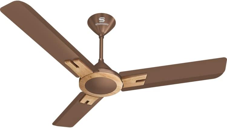 Standard Dasher Prime ES 1200mm High Speed Dust Resistant Ceiling Fan| Star Rated | Energy Efficient, 2 Year Warranty | Wood Finish Design (Brown Pinewood, Pack of 1)