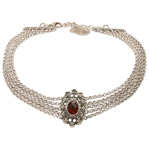 Alpenflüstern Trachten-Metall-Kropfkette Luzia - Elegante Trachtenkette - nostalgischer Damen-Trachtenschmuck, Dirndlkette mit Mittelteil in traditionellen Farben...