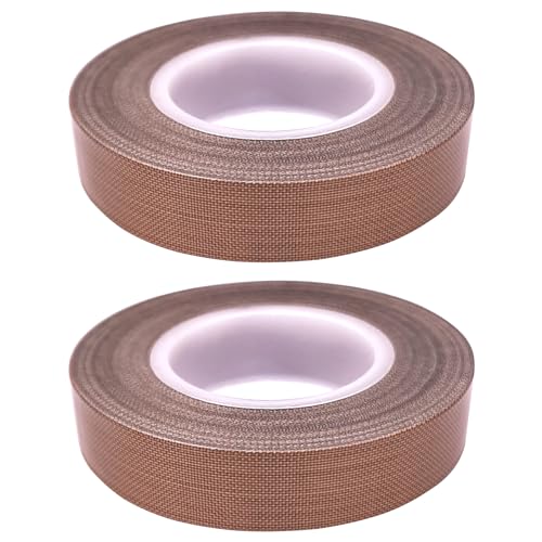 cyclingcolors 2x Cinta adhesiva de teflón PTFE alta temperatura para impresora 3D sellado al vacío aislante máquina de sellado castaño, 13mm x 10m