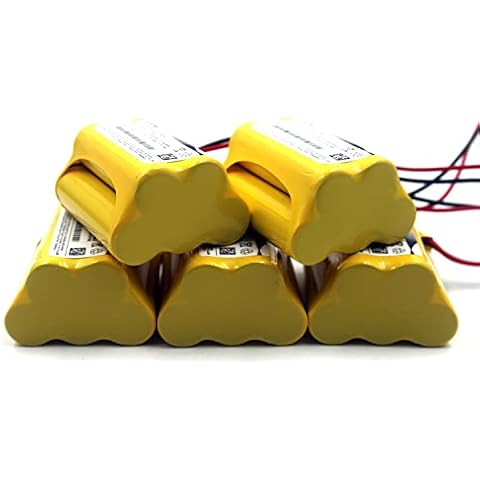 elxjar (5-Pack) 6V 1000mAh Ni-CD Battery Pack Replacement for Aritech 10050205 Lithonia ENB-06006 ENB06006 Prescolite Exit Sign Emergency Light Sharp 51500RS CE140P E82082100 Cover