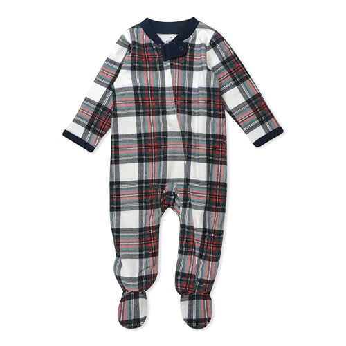 Image of HonestBaby Sleep and Play Footed Pajamas One-Piece Sleeper Jumpsuit Zip-Front Pjs Organic Cotton for Baby Boys, Unisex, Newborn