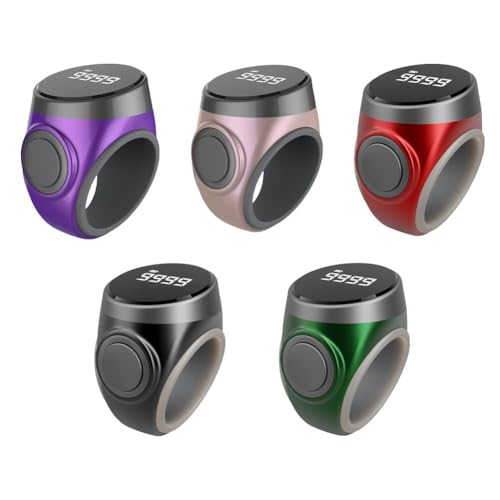 MoSundi Contador digital de anillos con pantalla LCD, tipo USB, recargable, diseño de autobloqueo, ajustable para contador de dedos y deportes