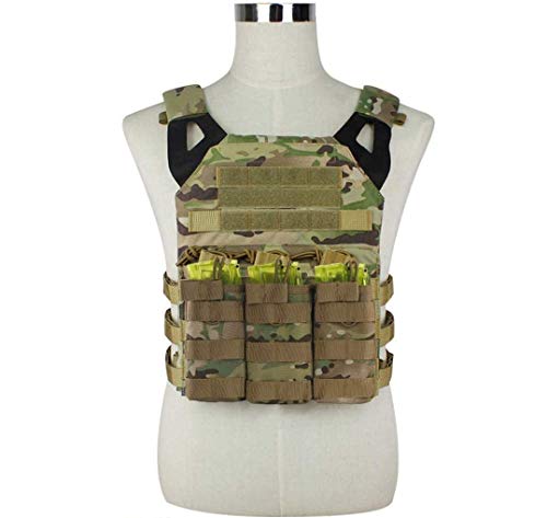 Mlida Molle Mag Pouch , Tactical Triple Magazine Pouch , Open-Top Nylon Modular Accessories Bag on Vest for M4 M16 AR15 AK Type Magazines - Camouflage - Thumbnail 3