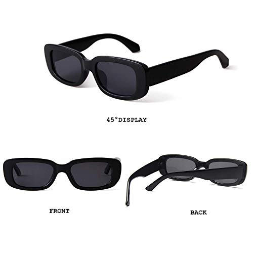 Image of Rectangle Sunglasses for Women Retro Driving Glasses 90's Vintage Fashion Narrow Square Frame UV400 Protection