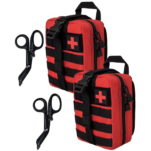 Krisvie Tactical EMT Medical - Bolsa de Nailon 1000D con Parche de Primeros Auxilios (Rojo*2)