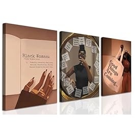 3pcs Black Girl Wall...