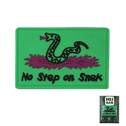 No Step On Snek Tactical PVC Patch No Step On Snek Badge Sew On Patches Hook-Back Adhesion(Green)