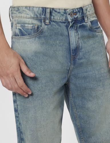 Image of Amazon Brand - Symbol Men 100% Cotton Relaxed Straight Fit Jeans | Casual Denim | Available in Plus Sizes